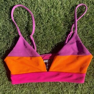 Beach Riot Pink and Orange Bikini Top